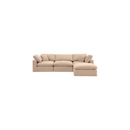 Comfy Beige Velvet Modular Sectional