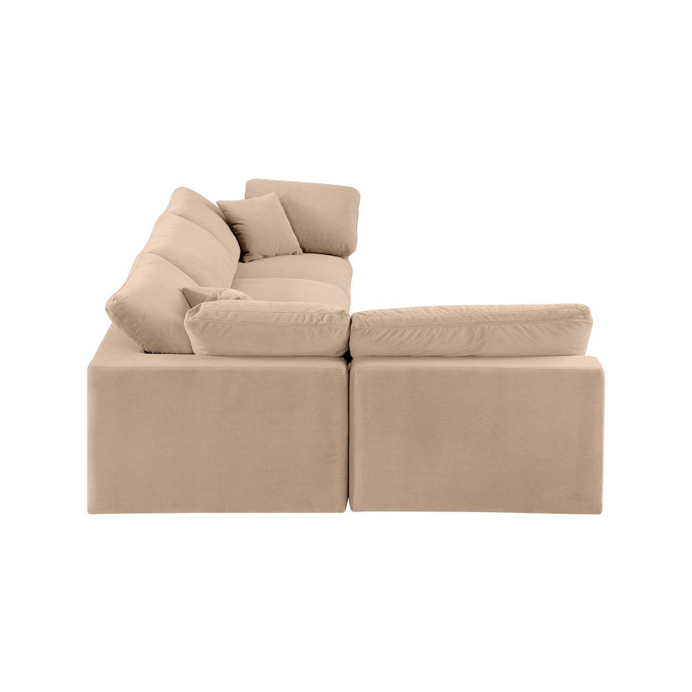 Comfy Beige Velvet Modular Sectional