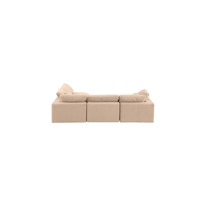Comfy Beige Velvet Modular Sectional
