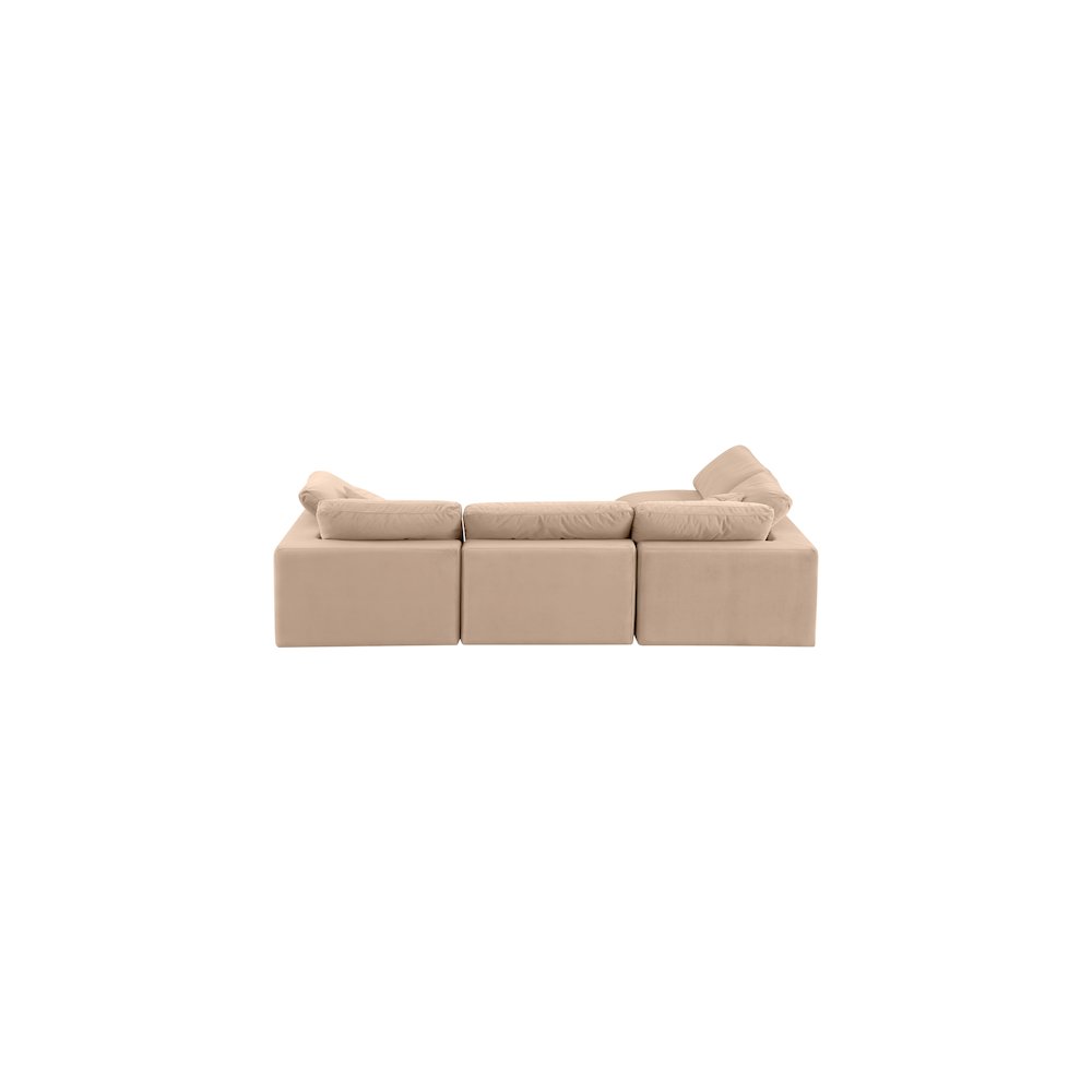 Comfy Beige Velvet Modular Sectional