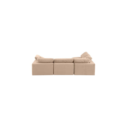 Comfy Beige Velvet Modular Sectional