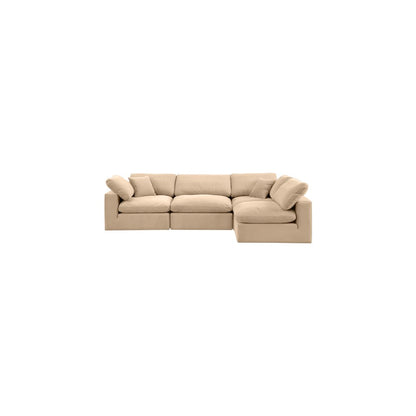 Comfy Beige Velvet Modular Sectional