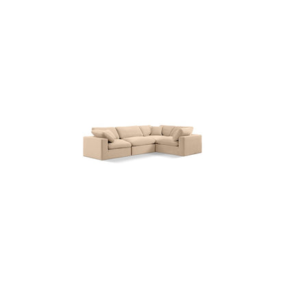 Comfy Beige Velvet Modular Sectional