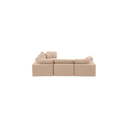 Comfy Beige Velvet Modular Sectional