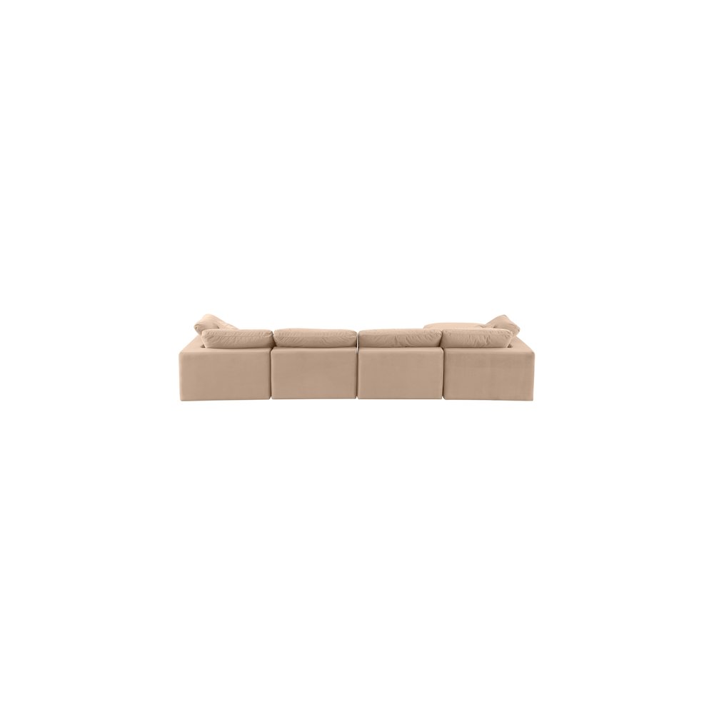 Comfy Beige Velvet Modular Sectional