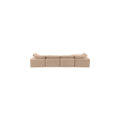 Comfy Beige Velvet Modular Sectional