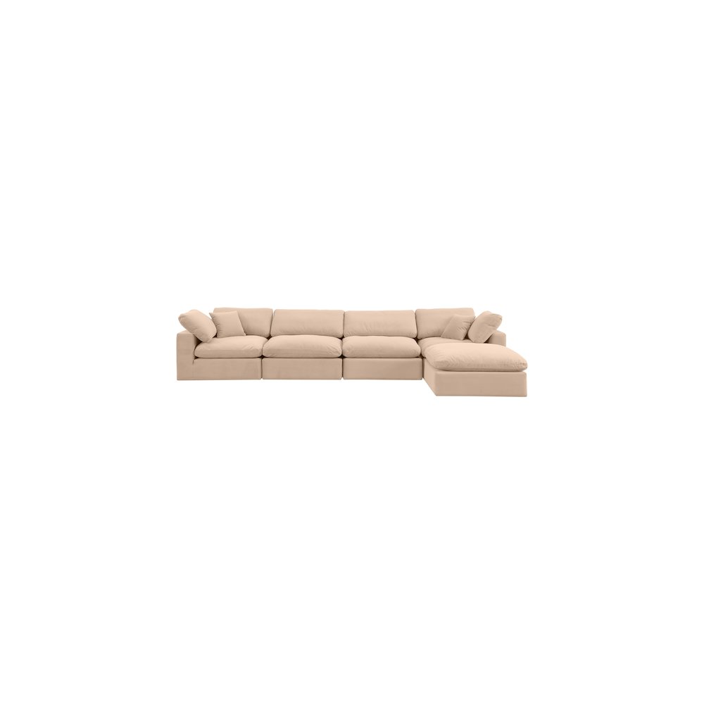 Comfy Beige Velvet Modular Sectional