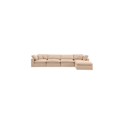 Comfy Beige Velvet Modular Sectional