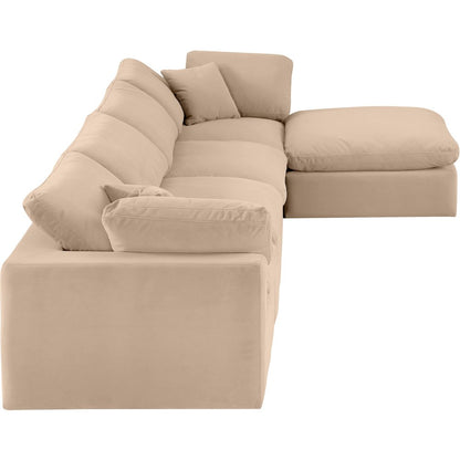 Comfy Beige Velvet Modular Sectional