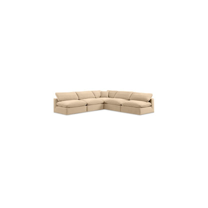 Comfy Beige Velvet Modular Sectional