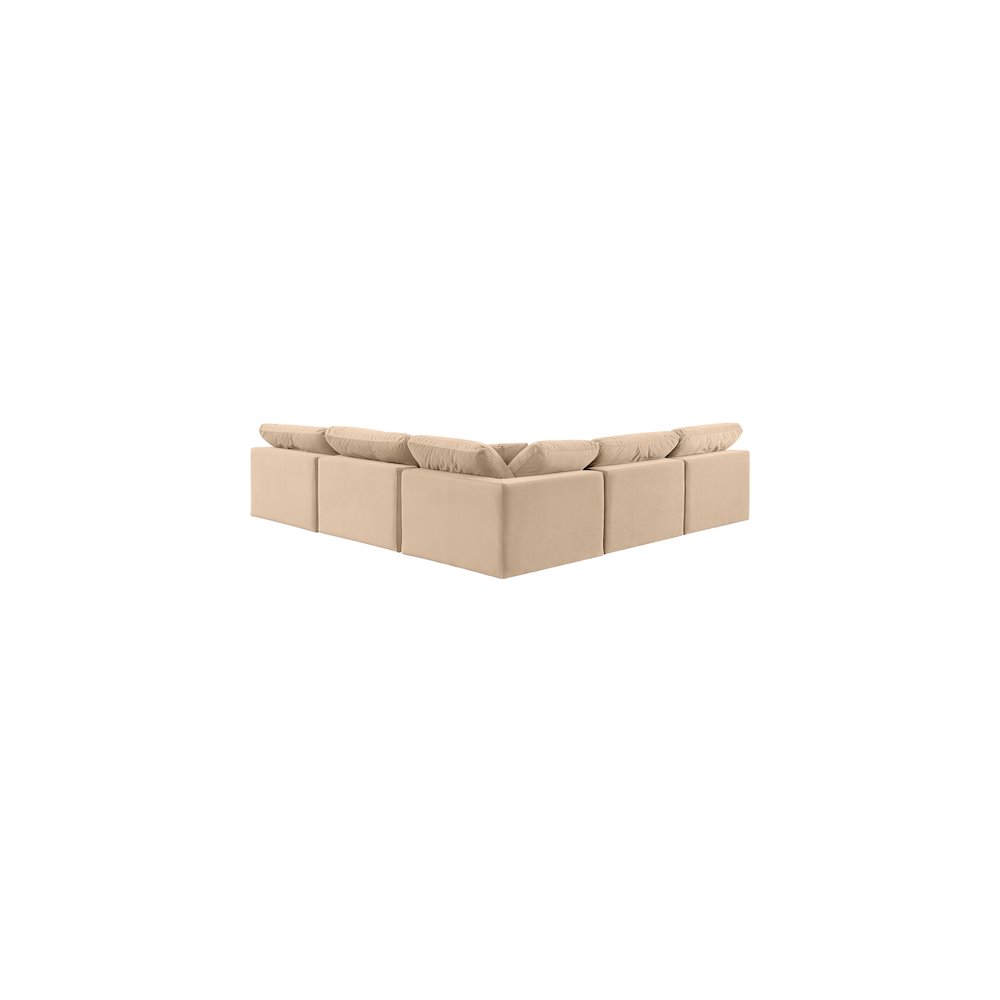 Comfy Beige Velvet Modular Sectional