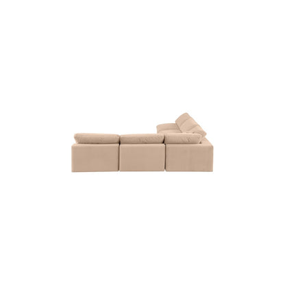 Comfy Beige Velvet Modular Sectional