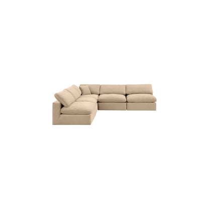Comfy Beige Velvet Modular Sectional