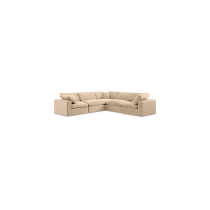 Comfy Beige Velvet Modular Sectional