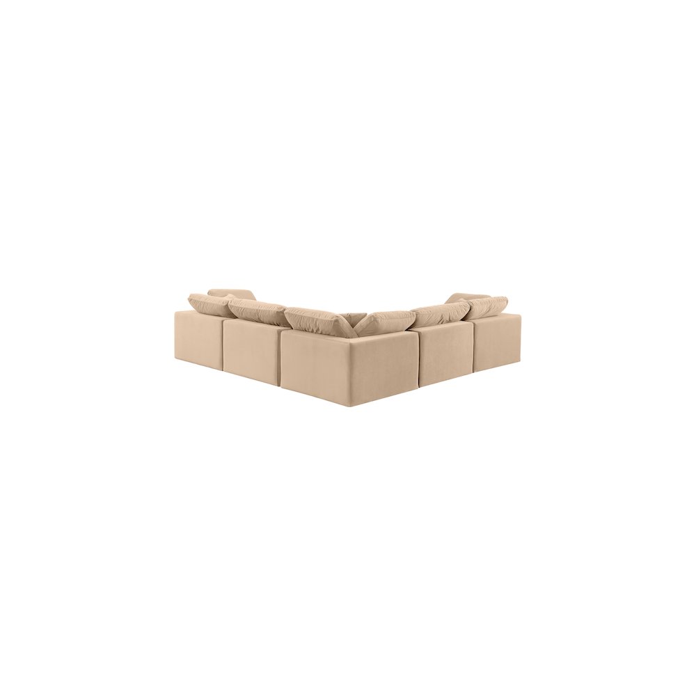 Comfy Beige Velvet Modular Sectional