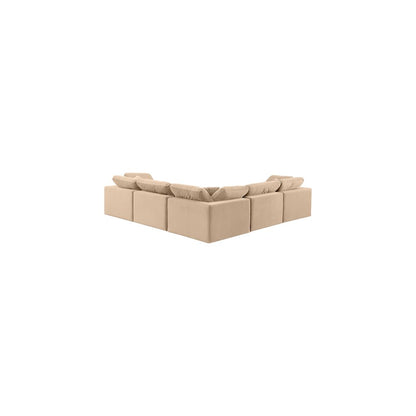 Comfy Beige Velvet Modular Sectional