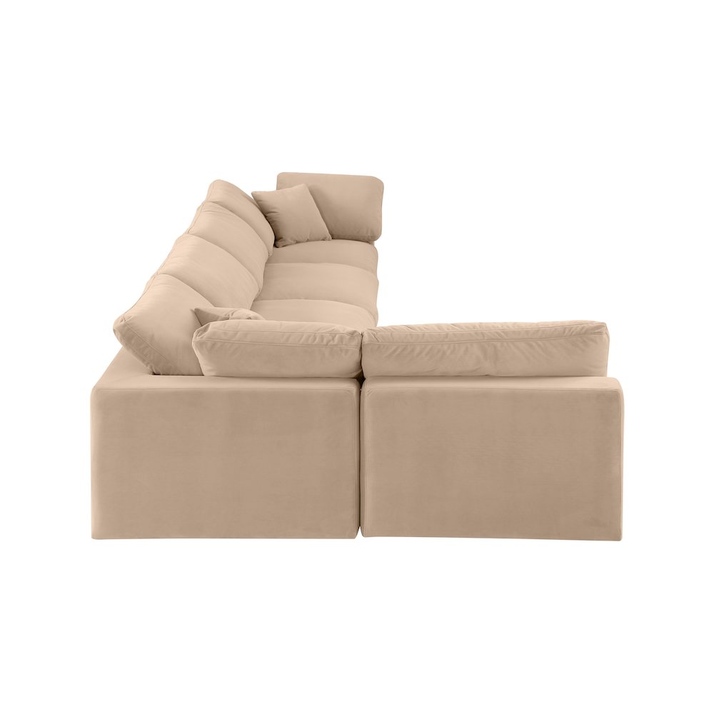 Comfy Beige Velvet Modular Sectional