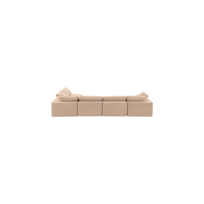 Comfy Beige Velvet Modular Sectional