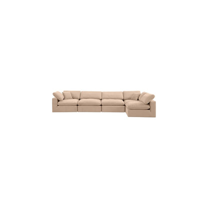Comfy Beige Velvet Modular Sectional
