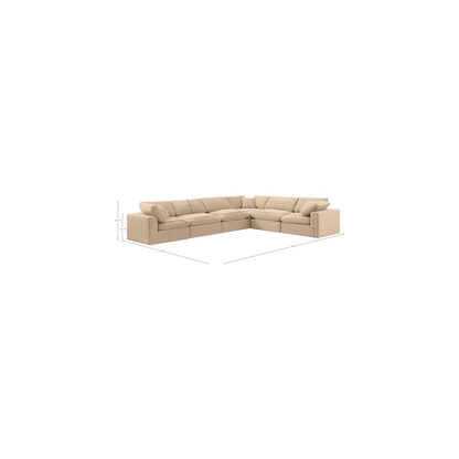 Comfy Beige Velvet Modular Sectional