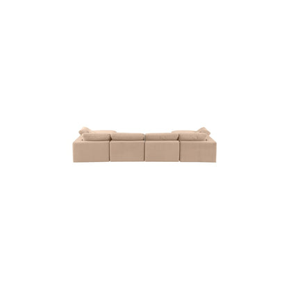 Comfy Beige Velvet Modular Sectional