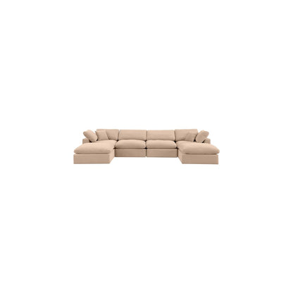 Comfy Beige Velvet Modular Sectional