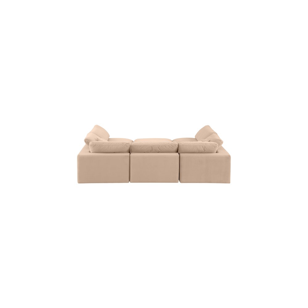 Comfy Beige Velvet Modular Sectional