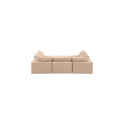 Comfy Beige Velvet Modular Sectional