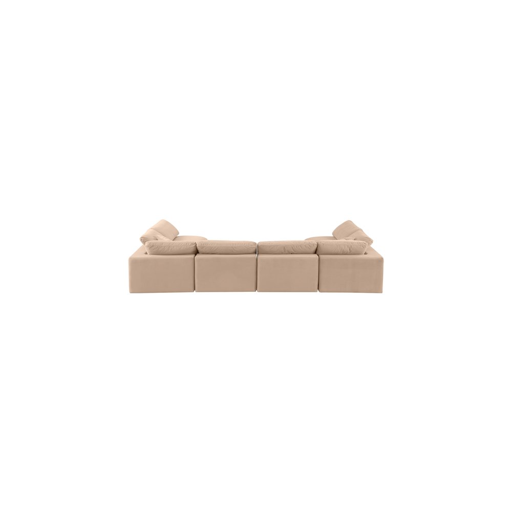 Comfy Beige Velvet Modular Sectional