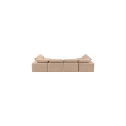 Comfy Beige Velvet Modular Sectional