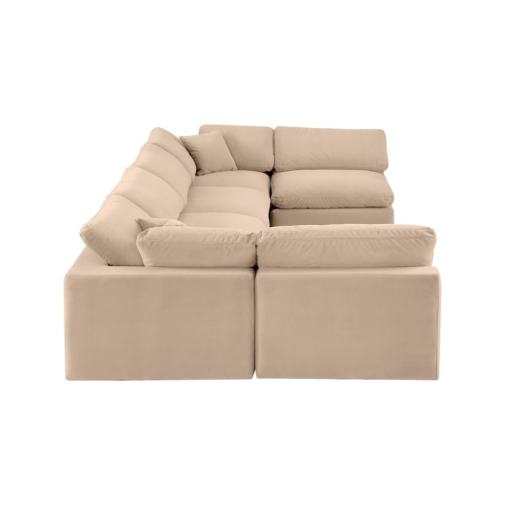 Comfy Beige Velvet Modular Sectional