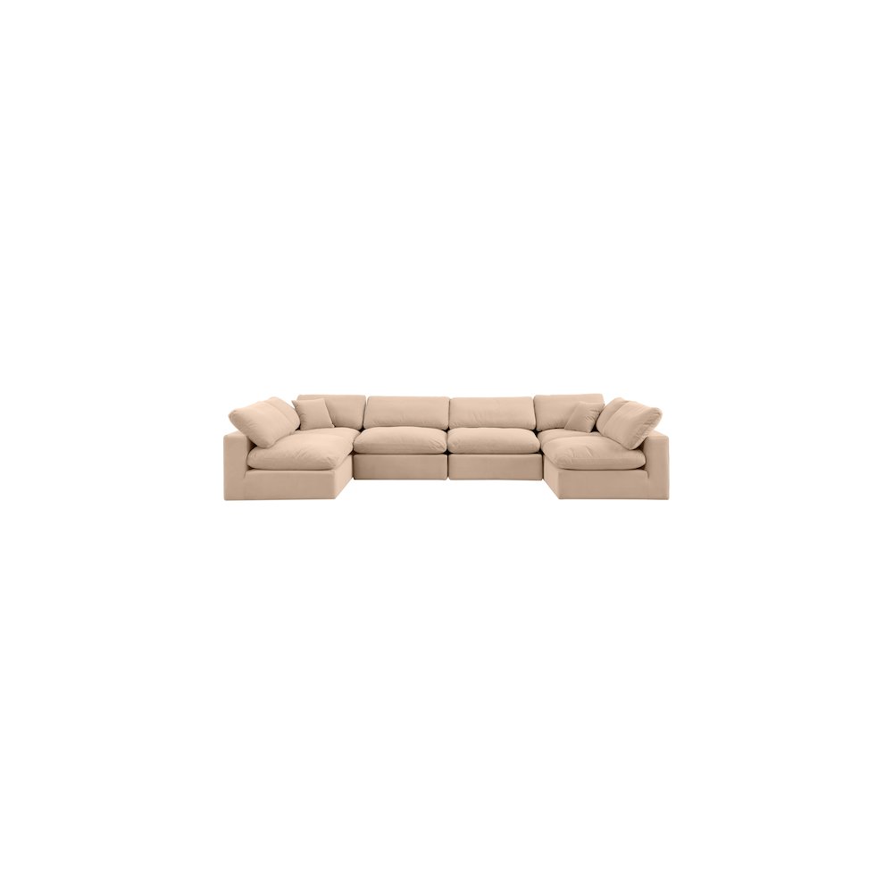 Comfy Beige Velvet Modular Sectional