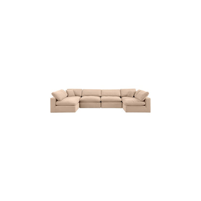 Comfy Beige Velvet Modular Sectional