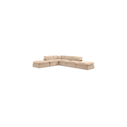 Comfy Beige Velvet Modular Sectional