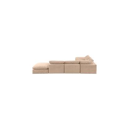 Comfy Beige Velvet Modular Sectional