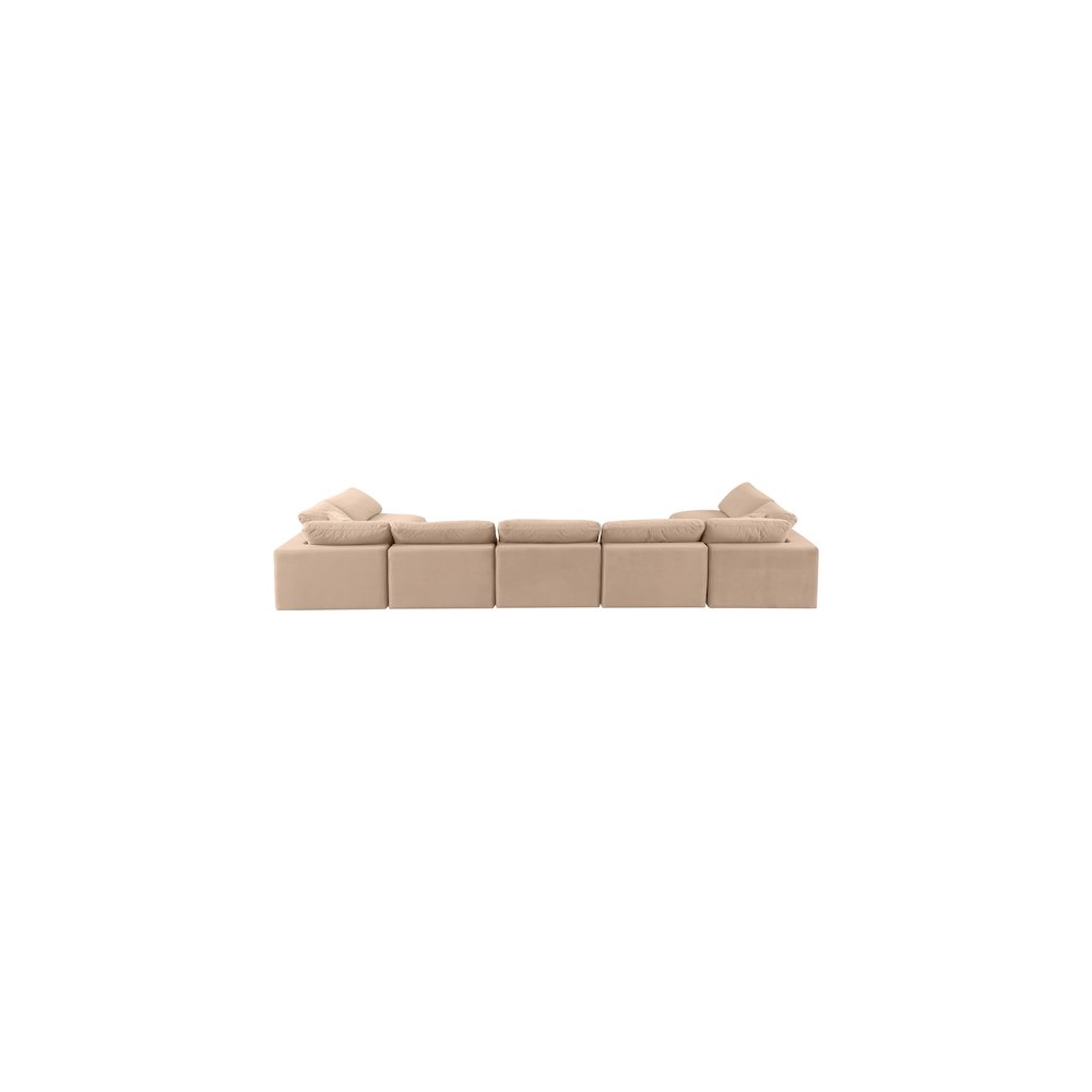 Comfy Beige Velvet Modular Sectional