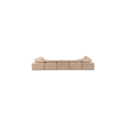 Comfy Beige Velvet Modular Sectional