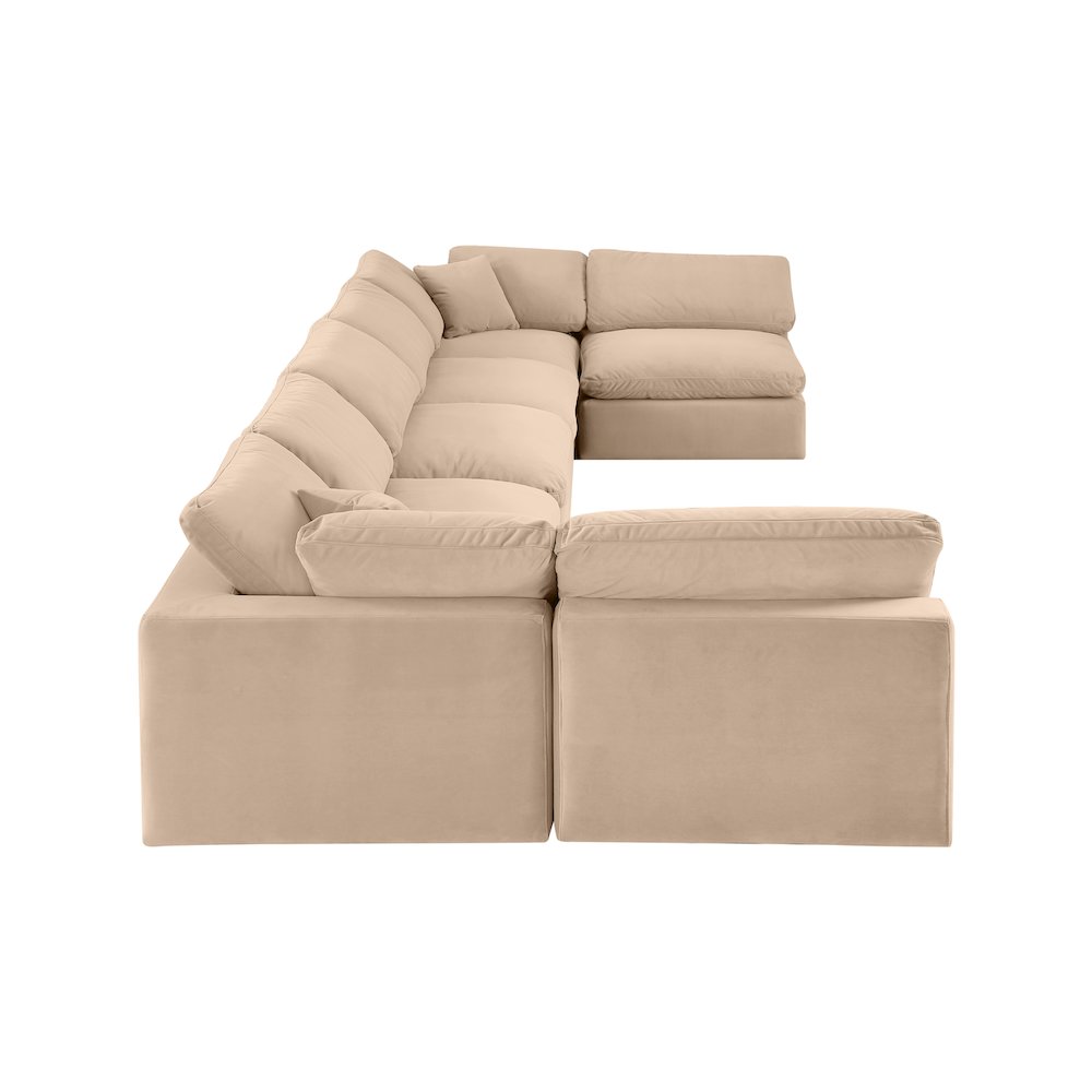 Comfy Beige Velvet Modular Sectional