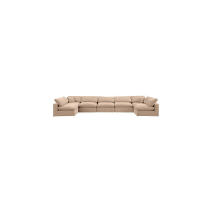 Comfy Beige Velvet Modular Sectional