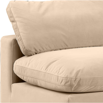 Comfy Beige Velvet Modular Sectional