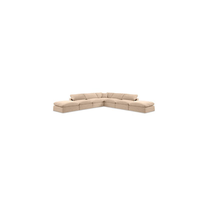 Comfy Beige Velvet Modular Sectional