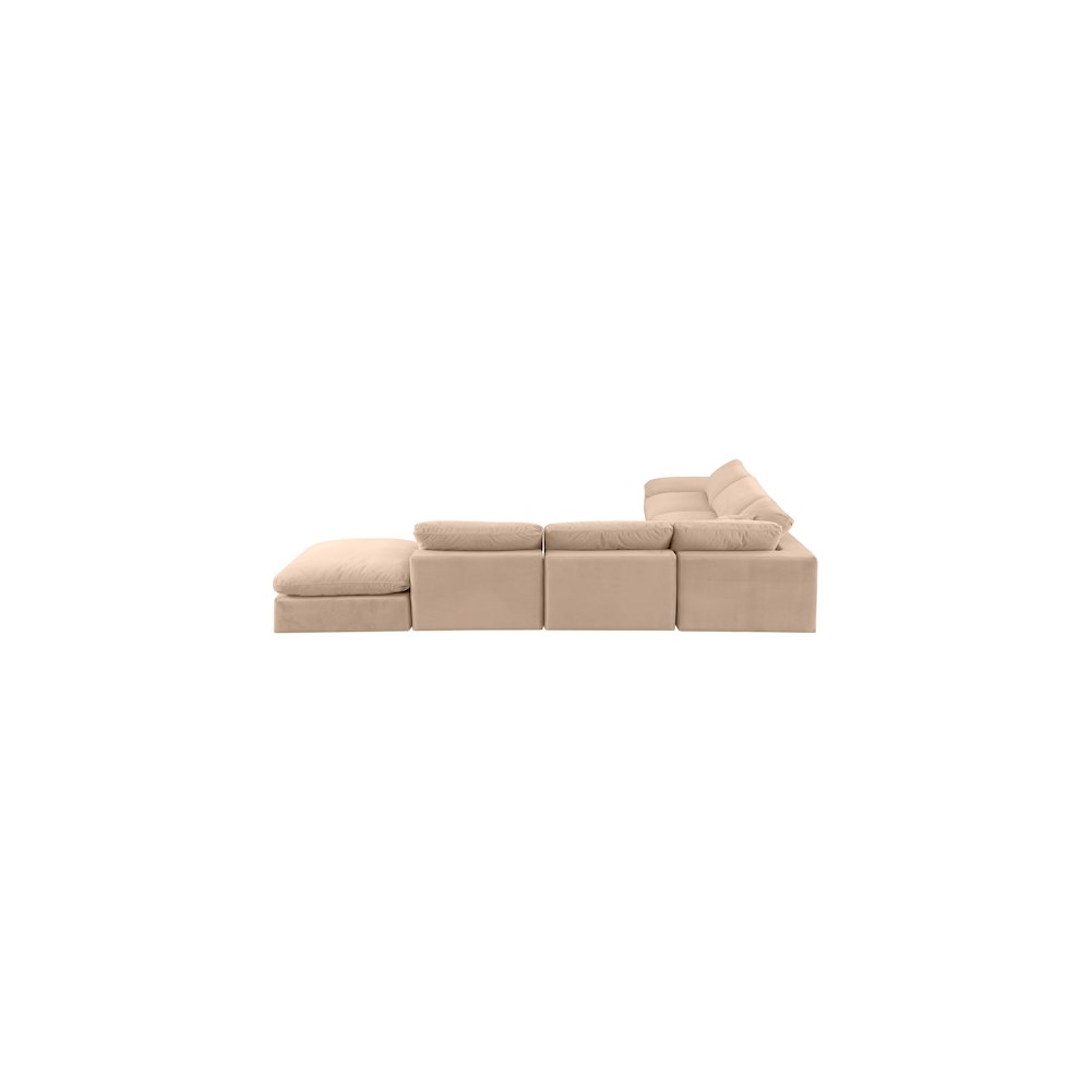 Comfy Beige Velvet Modular Sectional