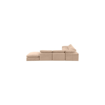Comfy Beige Velvet Modular Sectional