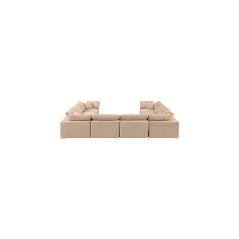 Comfy Beige Velvet Modular Sectional