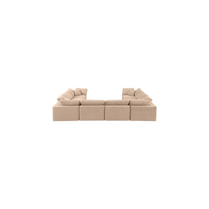 Comfy Beige Velvet Modular Sectional