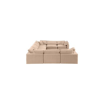 Comfy Beige Velvet Modular Sectional