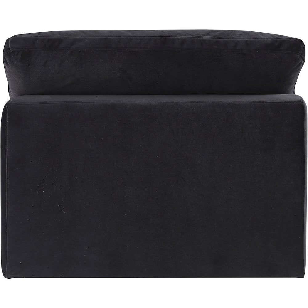 Comfy Black Velvet Modular Armless Chair