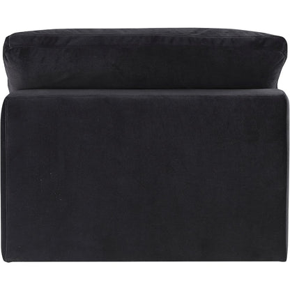 Comfy Black Velvet Modular Armless Chair