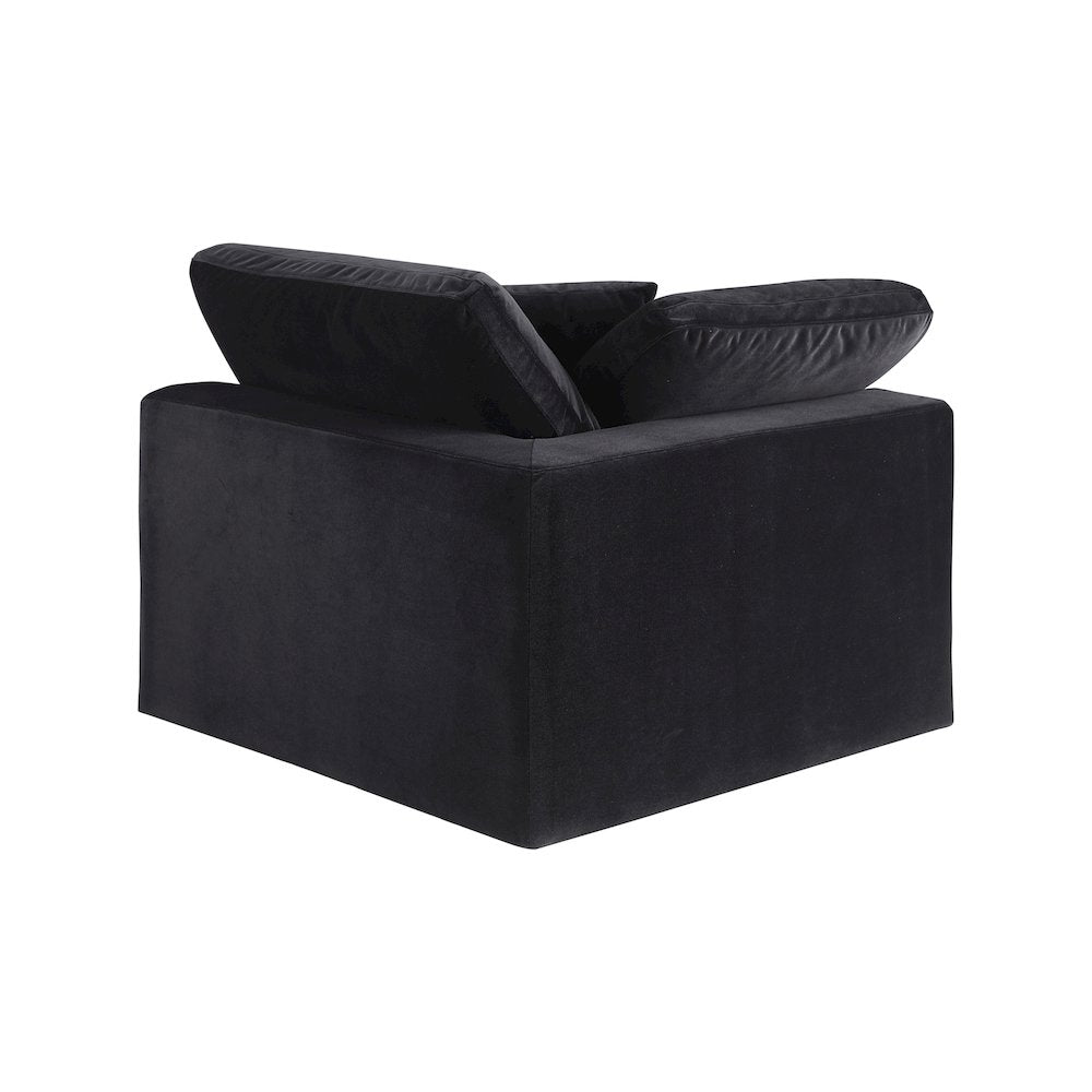 Comfy Black Velvet Modular Corner Chair