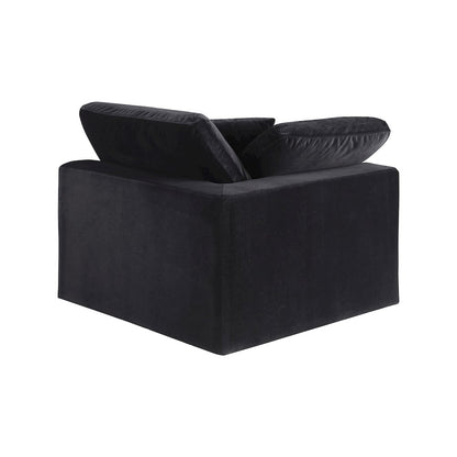 Comfy Black Velvet Modular Corner Chair